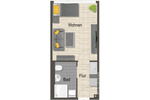 Etagenwohnung Neubrandenburg - 1 Zimmer, 24 m&sup2;, 266&euro; | Angebot:26663003