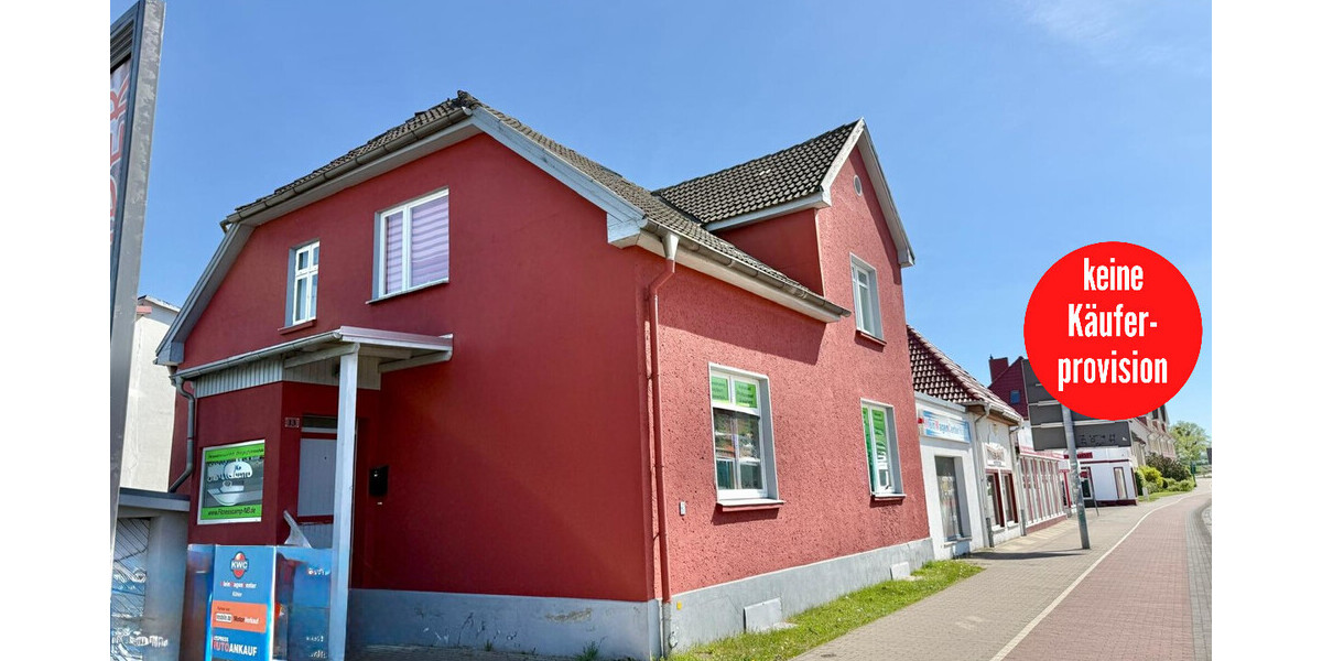 HORN IMMOBILIEN++ Neubrandenburg, Wohn- und Geschäftshaus in guter Lage, mit Keller und Stellplatz - Burg Neubrandenburg | Angebot:26181223